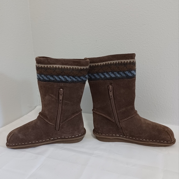 Clarks  Toddler Girls Brown boots suede leather size 8F  side zipper - Picture 4 of 8